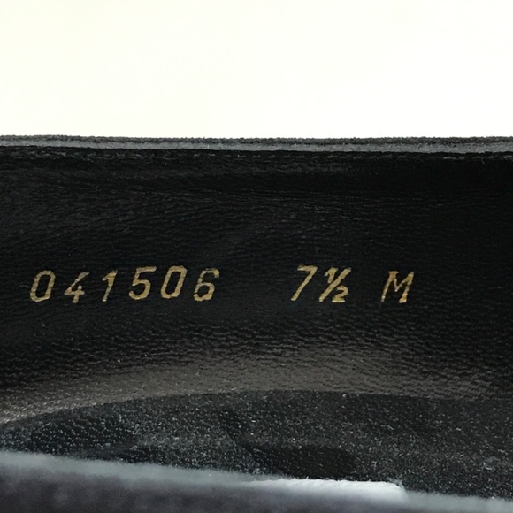 PALIZZIO Vintage Classic Pump Leather Heels Bow Metallic Gold Black Size 7.5 - Picture 13 of 16